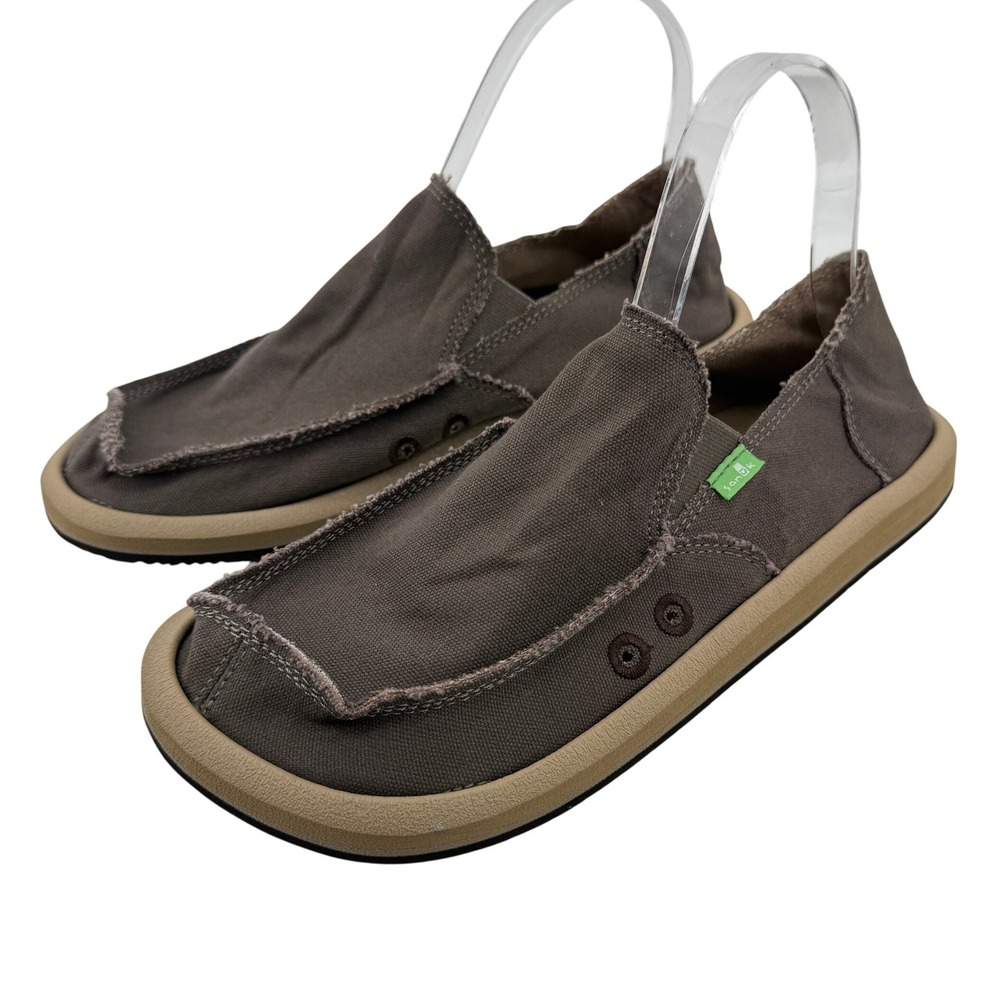 Sanuk Vagabond Loafer Slip On Brindle Brown Men 7 Surfer Shoes Lightweight New